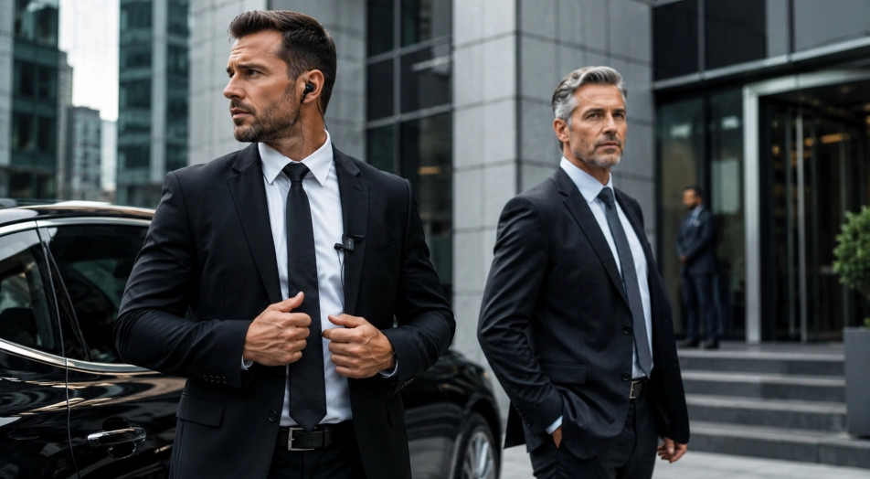 Protection team accompanying executives