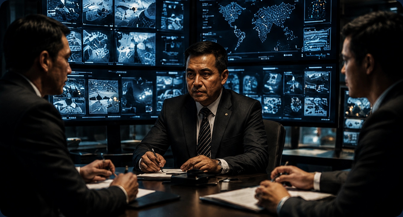 Securetas team discussing a security plan